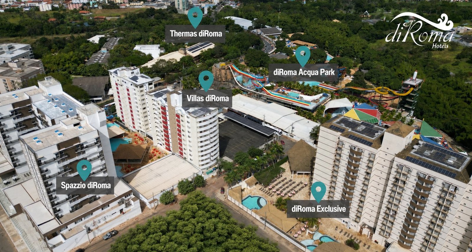 Vista aérea diRoma Hotéis & Parques