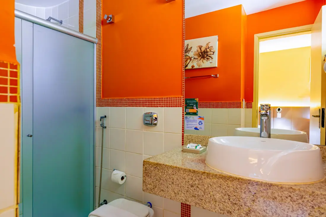 Banheiro do apartamento do Termas Privé